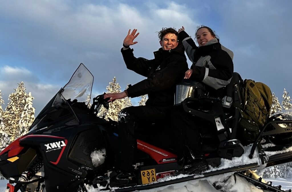 Snowmobile tour activity Rovaniemi Lapland Hungrytravelfamily