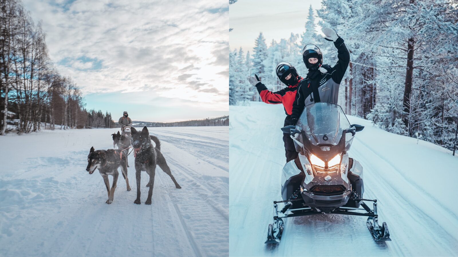 Husky and Snowmobile tour in Rovaniemi Lapland Finland hungrytravelfamily