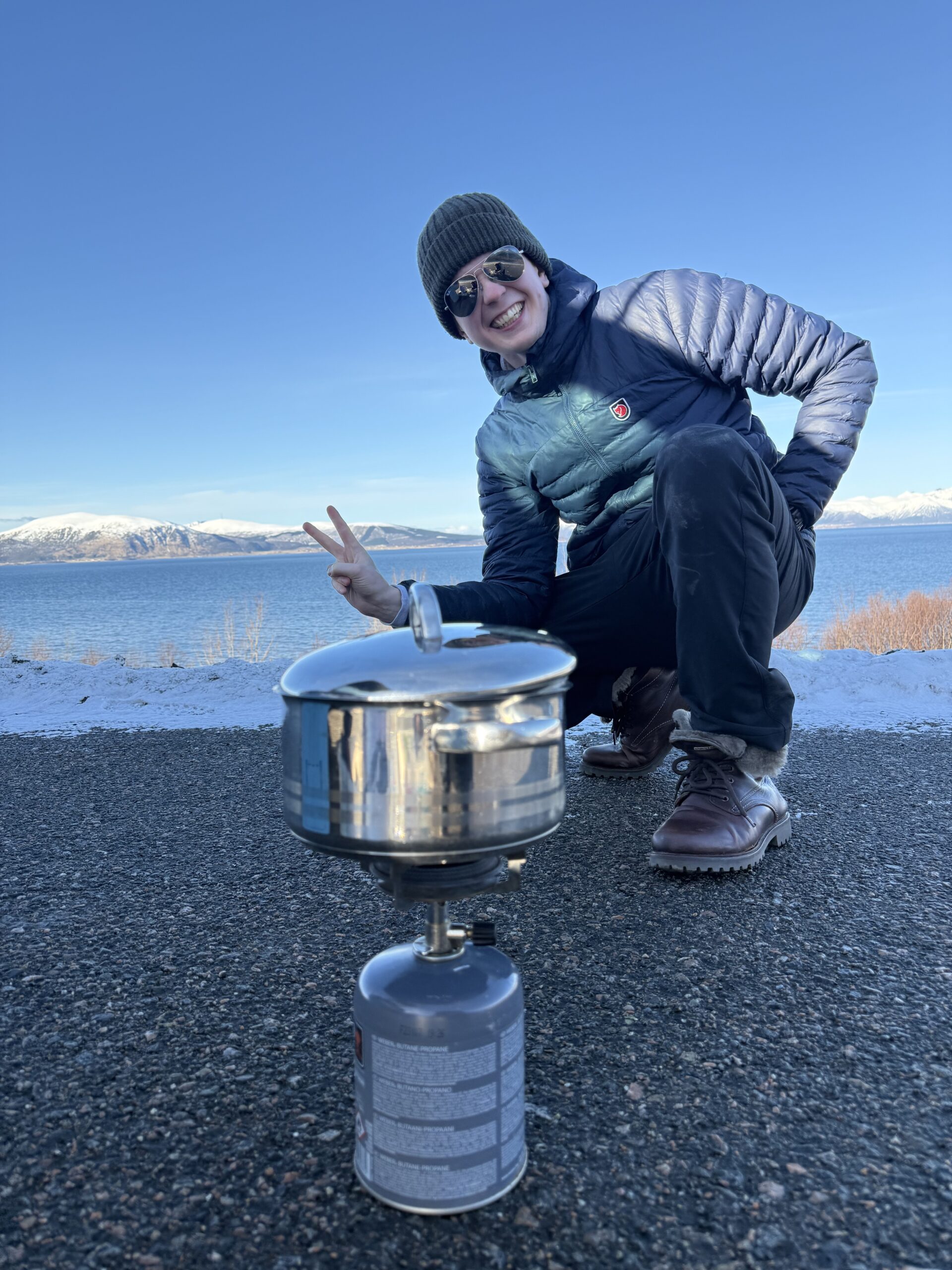 Cooking on the road Myrlandsveien Hadsel Norway HungryTravelFamily 2855