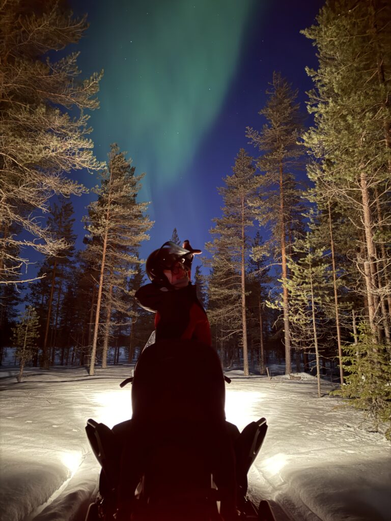 Snowmobile Aurora Northern Lights Rovaniemi Finland HungryTravelFamily 4732