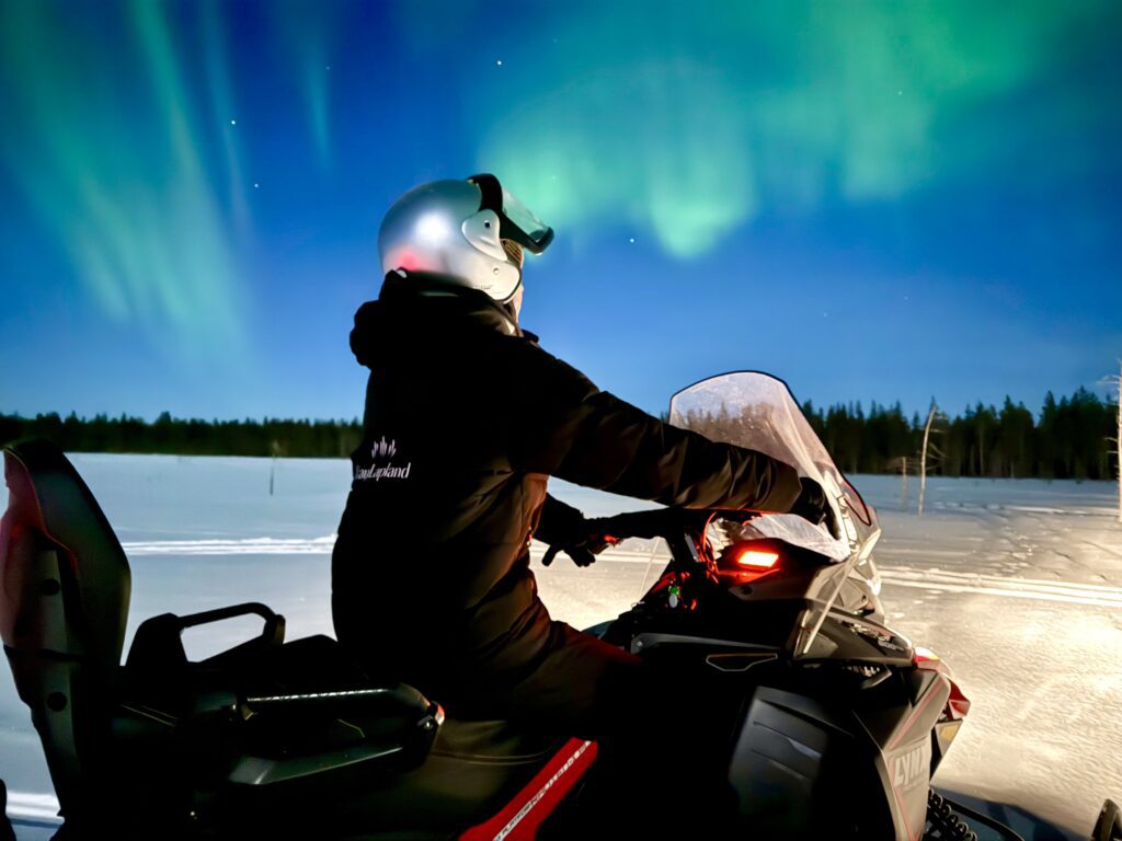 Snowmobile Aurora Northern Lights Rovaniemi Finland HungryTravelFamily 4732