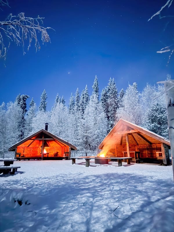 Fireplaces at Night in Winter — art print by Joona Heinonen